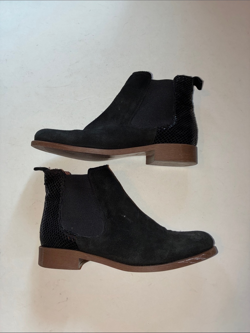 Andre Black Suede Ankle Booties 38